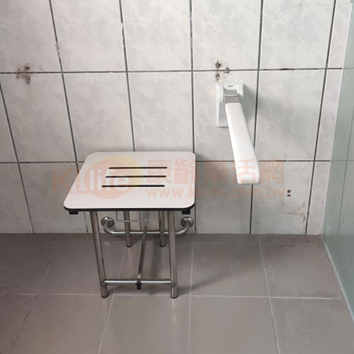 不鏽鋼浴室配件-不鏽鋼浴淋椅/摺疊淋浴椅/不鏽鋼洗澡椅客戶安裝實例